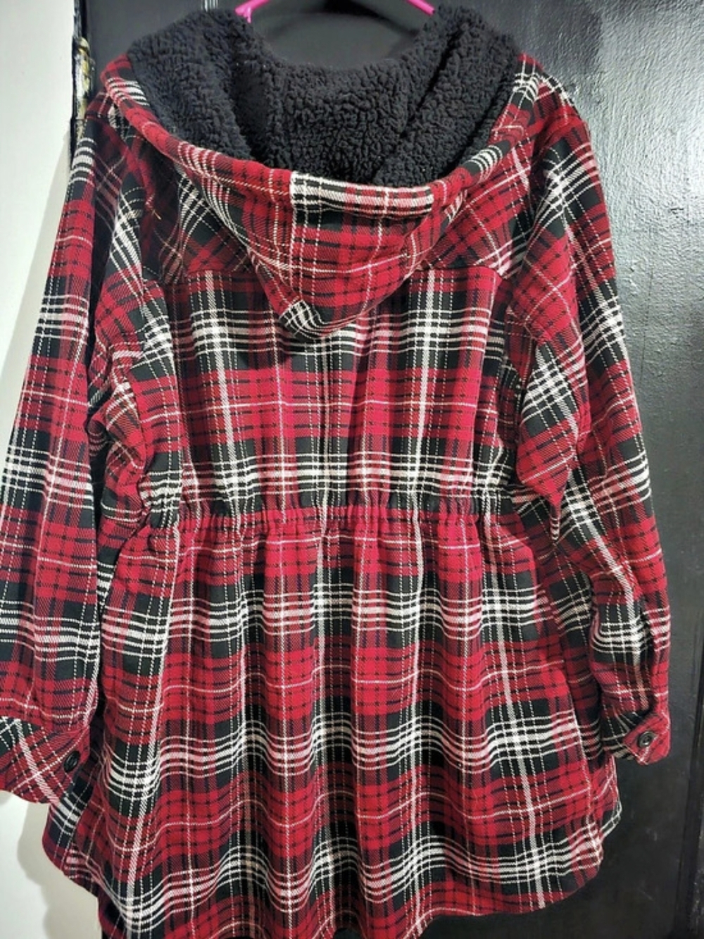 Torrid Plus Size Fleece Sherpa-Lined Anorak in Red & Black